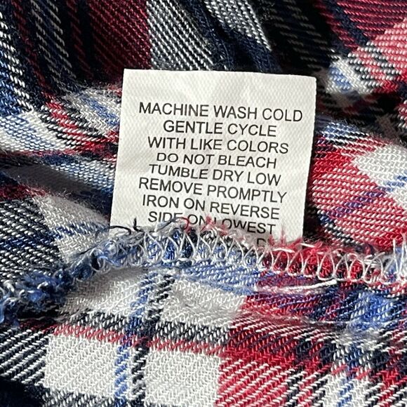 NY Collection Medium Top Plaid Hi-Low Long Sleeves Button Up Collared Multicolor - Picture 8 of 8